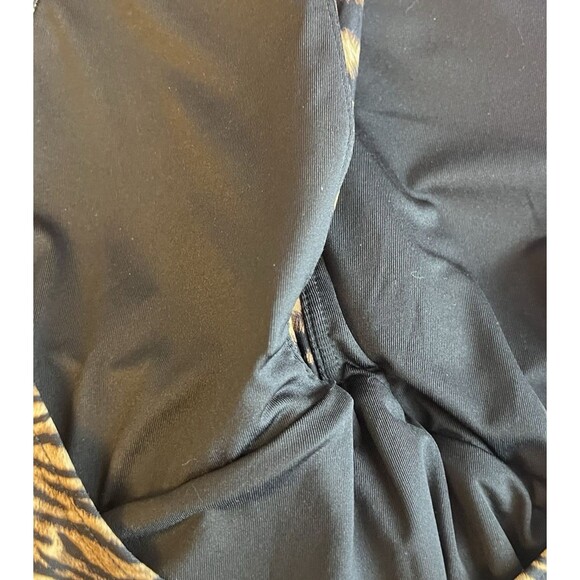 Michael Michael Kors Size 12 Animal Print Halter Ruched One Piece Swimsuit Logo - Picture 7 of 10